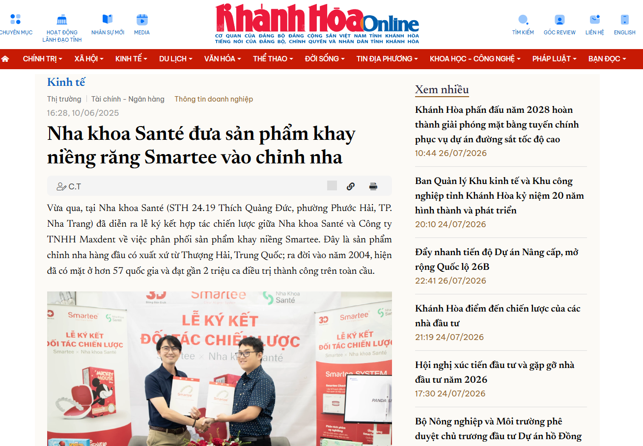 Nha khoa Santé đưa sản phẩm khay niềng răng Smartee vào chỉnh nha