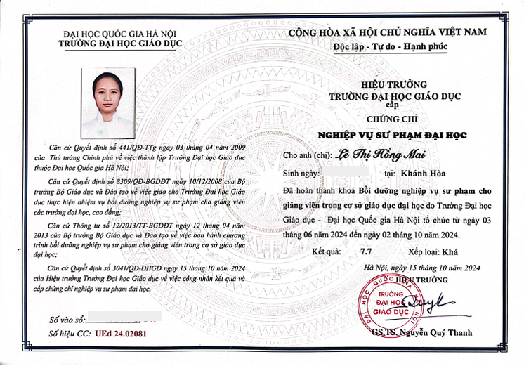Bằng cấp chứng chỉ