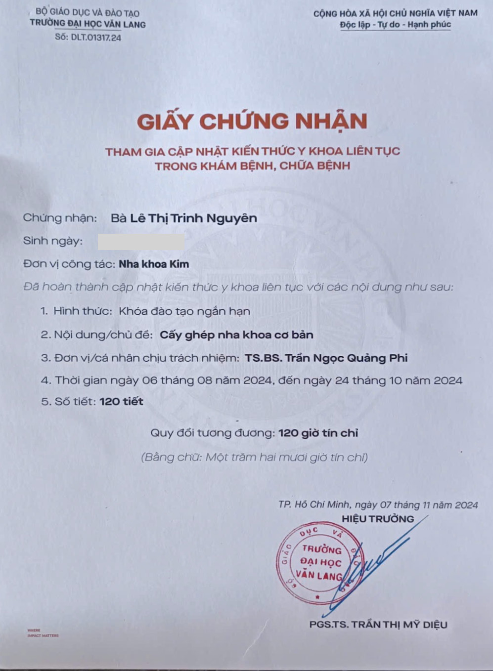 Bằng cấp chứng chỉ